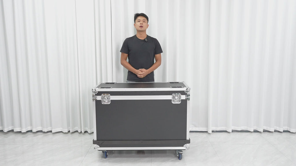 LED Digital Signage Display with Flight Case, P1.86 Spliceable LED Poster Screen with Publishing System, Foldable Advertising Display Kiosk for Events and Rentals, WiFi/USB/HDMI, Black