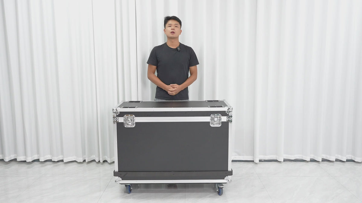 LED Digital Signage Display with Flight Case, P1.86 Spliceable LED Poster Screen with Publishing System, Foldable Advertising Display Kiosk for Events and Rentals, WiFi/USB/HDMI, Black